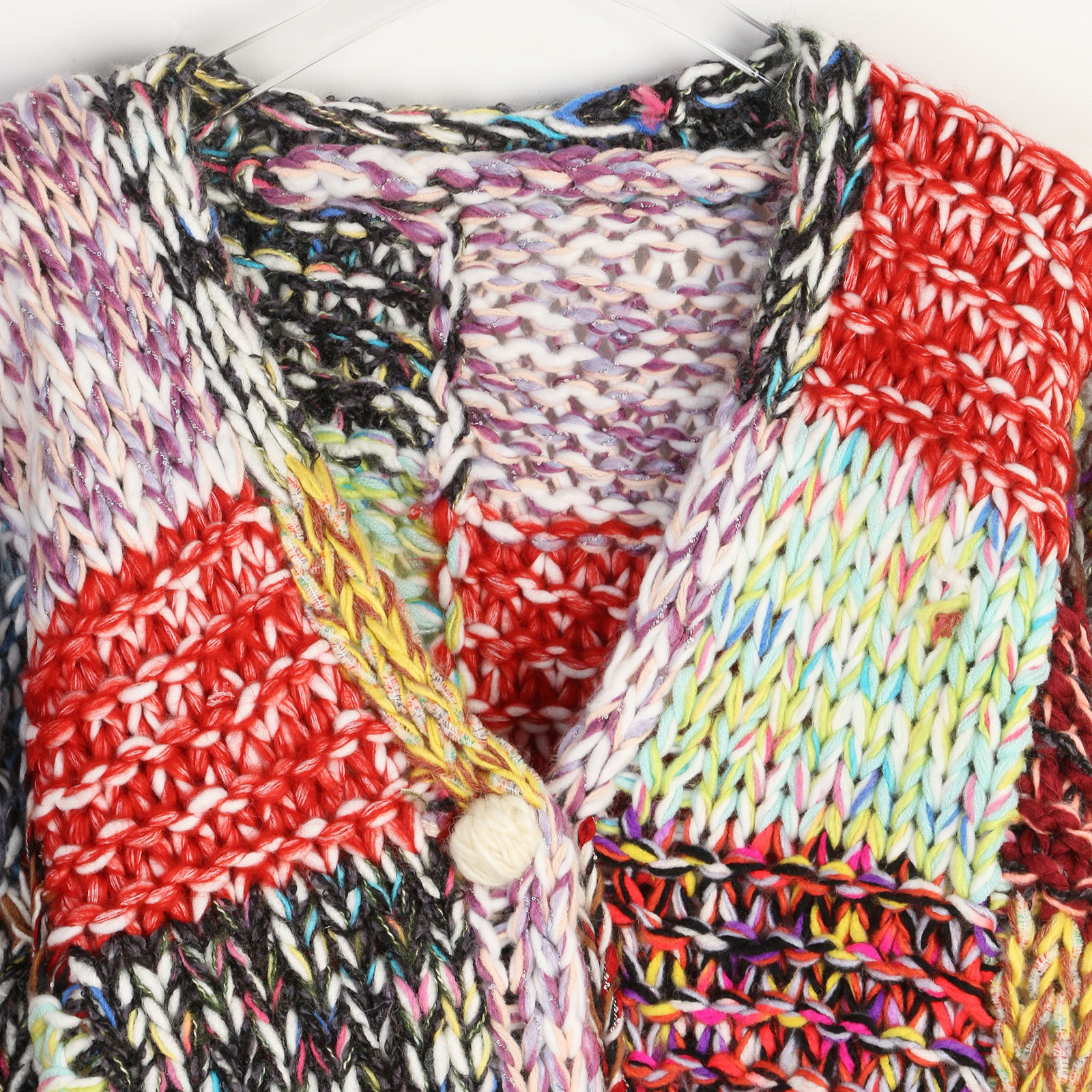 European and American style autumn/winter new V-neck cardigan sweater, color blocking, slimming, loose, elegant, soft and cozy cardigan coat. - Image 3