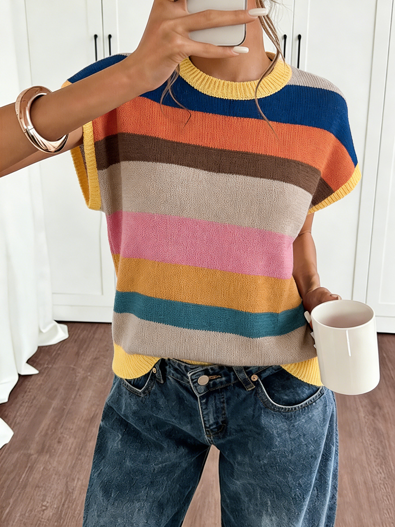 Cross-border AliExpress V-neck printed T-shirt, spring/summer T-shirt, retro pastoral style, all-over floral print, loose casual wholesale. - Image 6