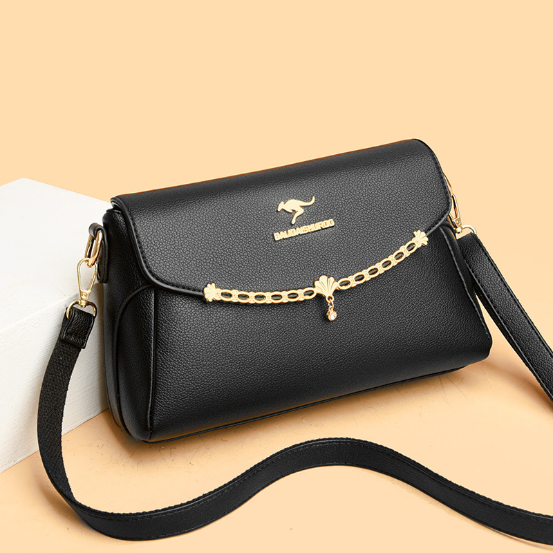 Women's bag new fashion all-match soft leather middle-aged mother shoulder bag large capacity small square bag women's shoulder bag trendy - Image 5