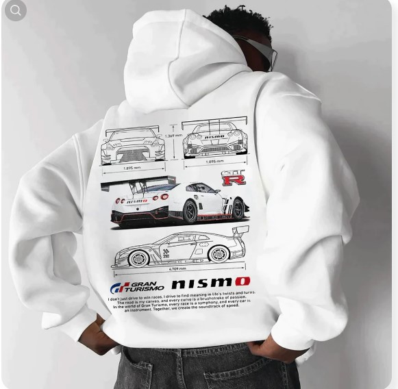 StreetcarHoodiePrintsMen Car Print Trendy Hoodie Loose Casual Versatile Hoodie - Image 28