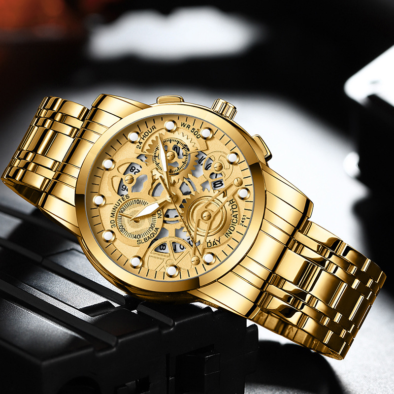 Men's hollow wrist watch wholesale trendy student waterproof men's watch luminous internet celebrity watch one piece drop shipping - Image 3