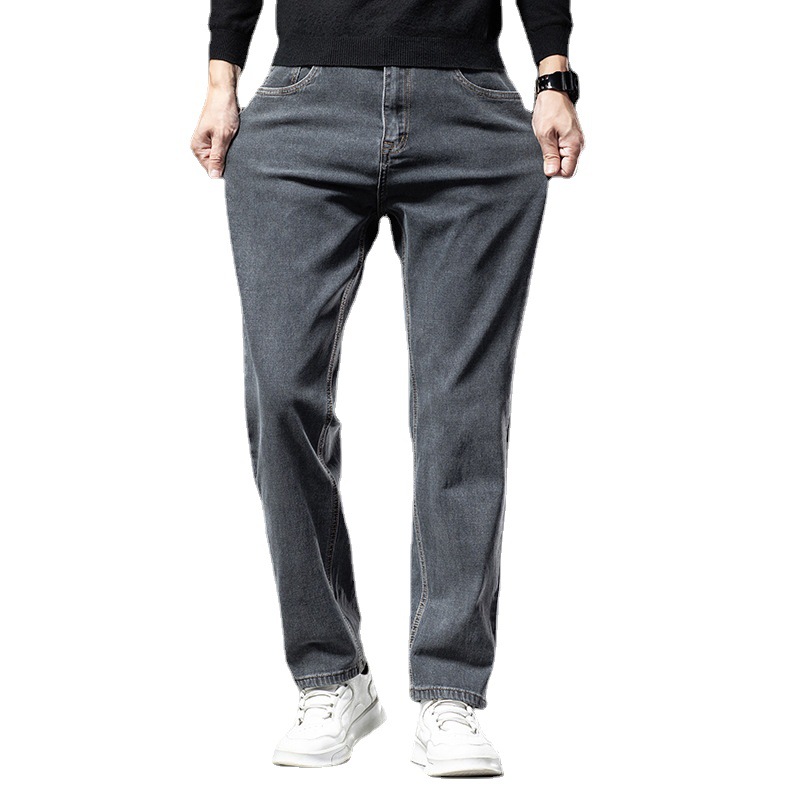 2023 Spring Straight Jeans Men's Mid-Rise Quality Comfortable Pants Men's Elastic Loose All-match Pants Men - Image 5