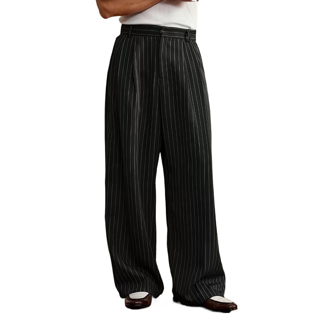 2026 Autumn/Winter New Cross-Border European Size Men's Wide-Leg Loose Casual Pants with Flowy Japanese Style Suit - Image 6