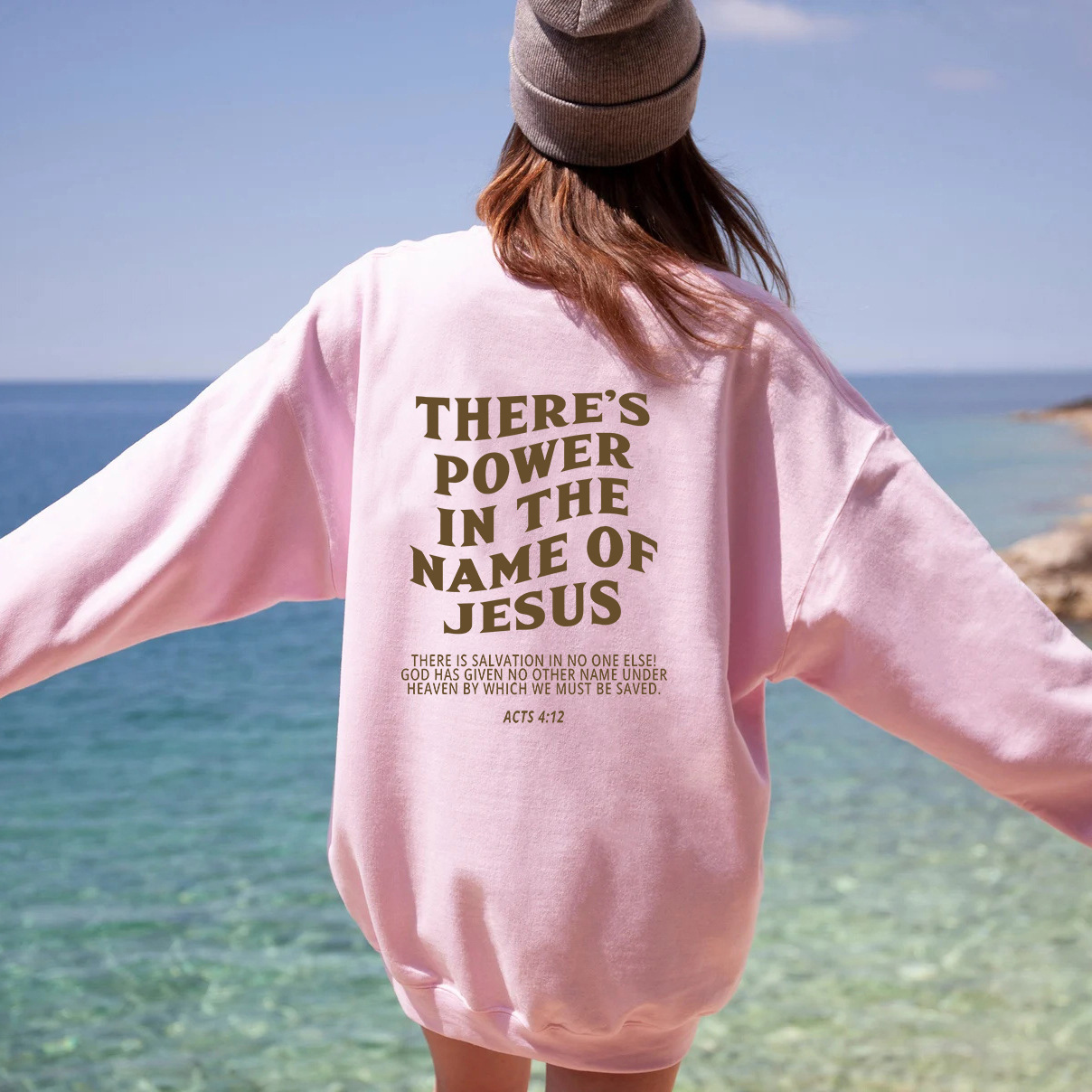 Spring and Autumn Solid Color Polyester Round Neck Printed Women's Fleece Jacket Men's and Women's Loose Pullover Tops - Image 6
