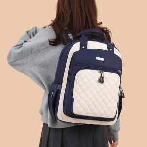 Contrast color embroidery new mommy bag bottle insulation multifunctional mother and baby bag portable large capacity mommy bag
