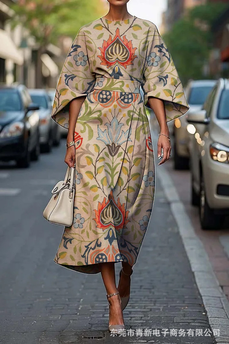 2025 Amazon Cross-Border Independent Station Floral Ocean Timeless Elegant Dress E439 Women's Dress - Image 18