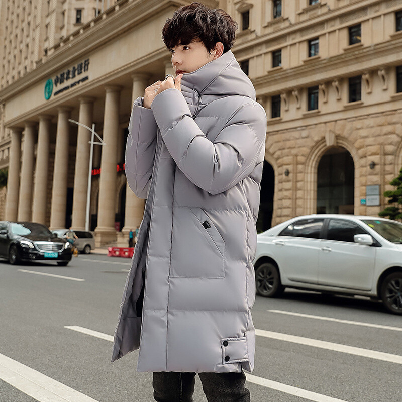 Cross-border M-8XL Plus Size Mid-Length Cotton-padded Jacket Men's Winter Loose Hooded Cotton-padded Jacket Warm Overcoat Thick Cotton-padded Coat - Image 5