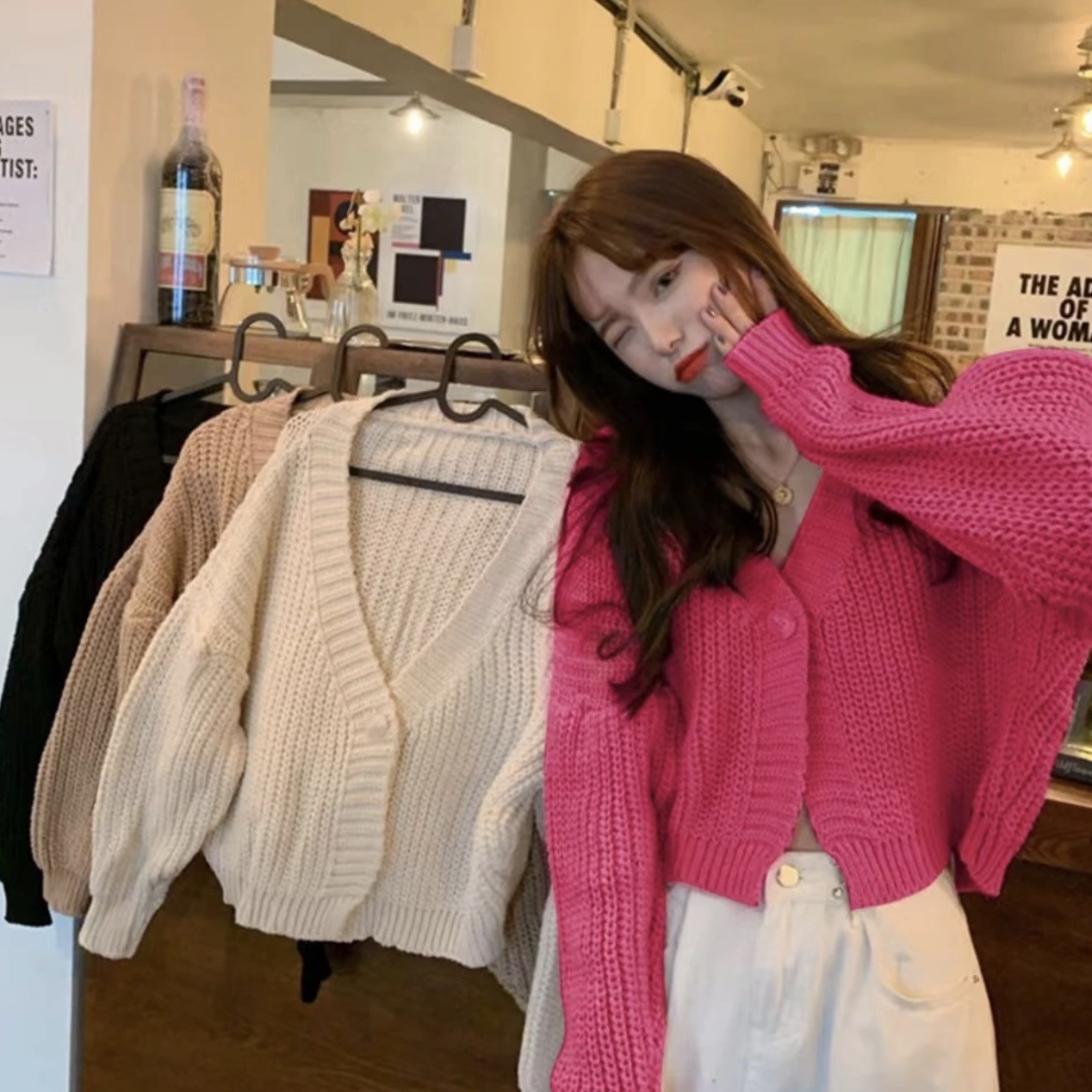 2026 New Sweet and Cute School Style Girls' Top, Loose Fit, Short Sleeve, Single Button Knit Cardigan - Image 27