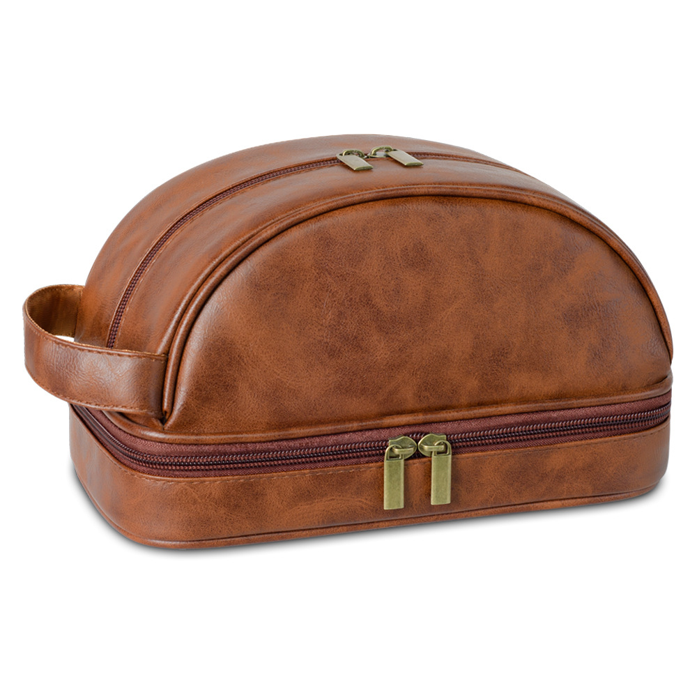Retro new cosmetic bag portable toiletry bag men's high-end large-capacity storage bag travel toiletry bag waterproof - Image 5
