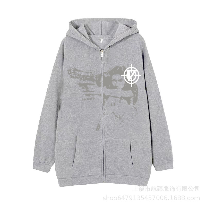 2022 Amazon Girl Gunner Zipper Sweater AliExpress Hot Selling American Cardigan Sweater Casual Trend Hoodie