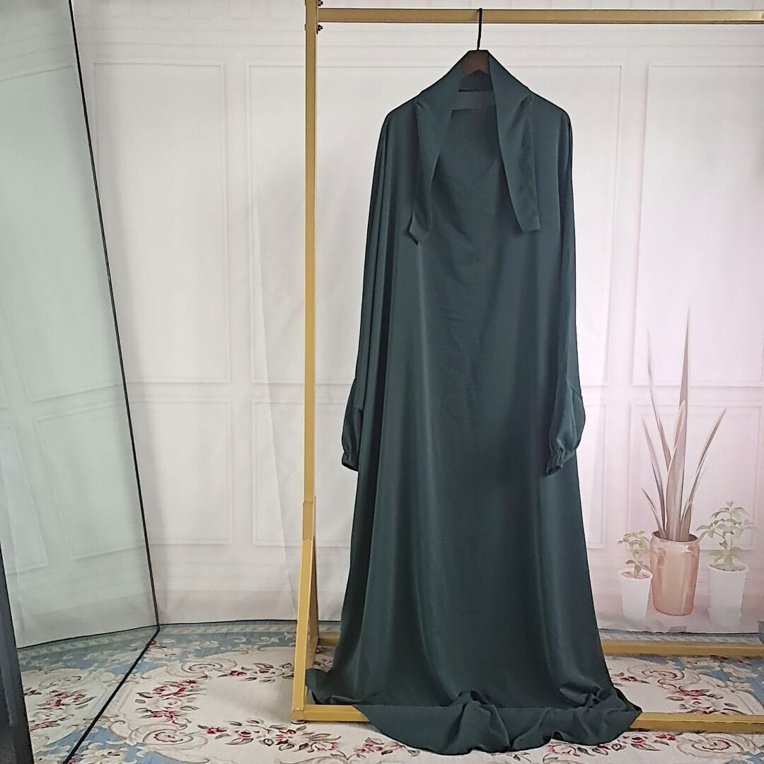 AliExpress Amazon women's dress abaya Europe and the United States Dubai Turkey one-piece prayer dress P102 - Image 7