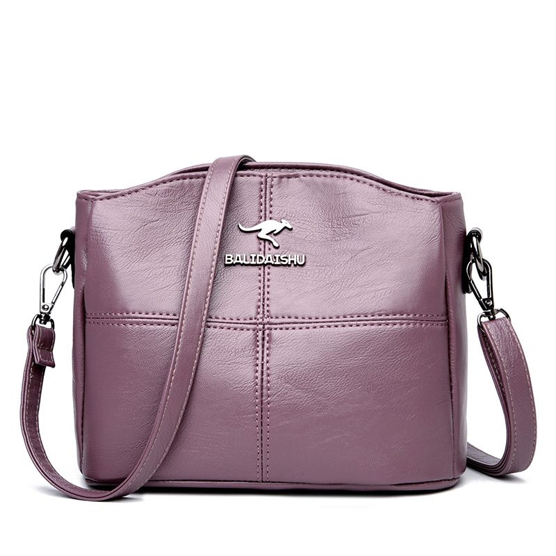 Cross-border women's bag 2023 new splicing middle-aged women's bag single mouth one shoulder Messenger bag trendy mother middle-aged bag wholesale - Image 2
