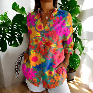 2024 New Women's Long Shirt, Summer European and American Trendy Short-Sleeve Floral Print 3D Short Sleeve Fashion - Image 6