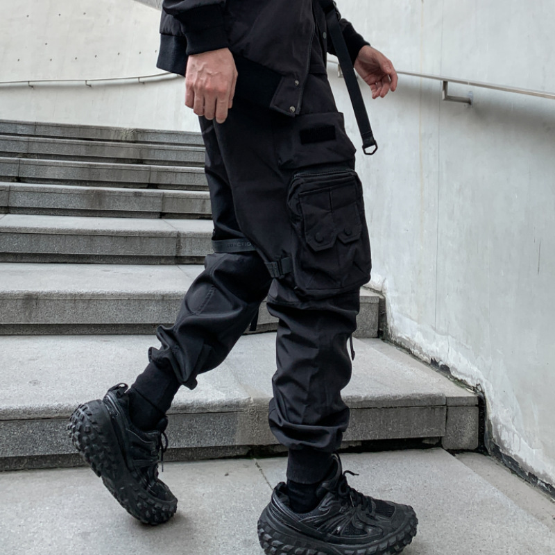 2026 Spring/Autumn Men's Japanese Style Loose Fit Multi-Pocket Cargo Pants Youthful Trendy Jogger Casual Sports Pants - Image 3
