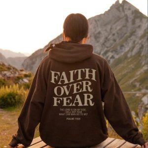 Foreign trade Amazon AliExpress 2024 new women's casual loose long-sleeved Faith Over hooded sweatshirt