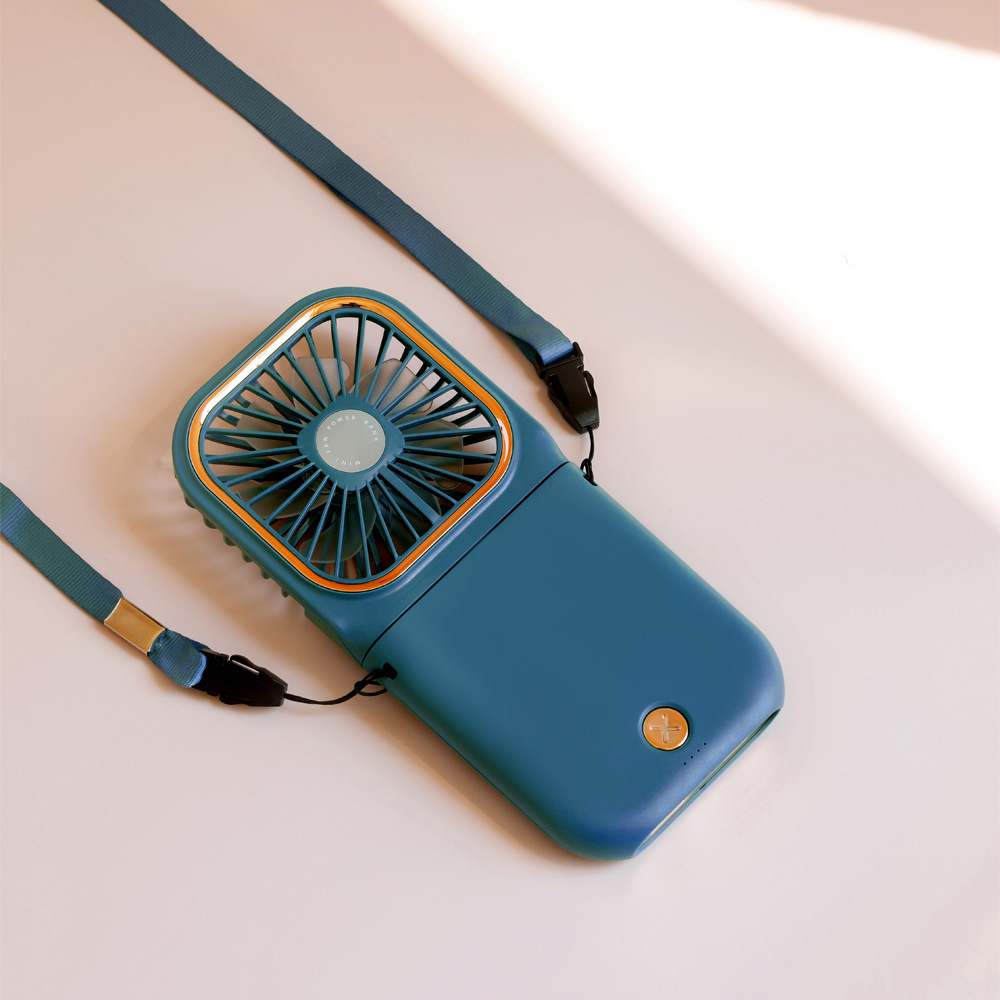 New USB ultra-thin private model folding hanging neck fan handheld charging treasure desktop bracket mute mini fan - Image 3