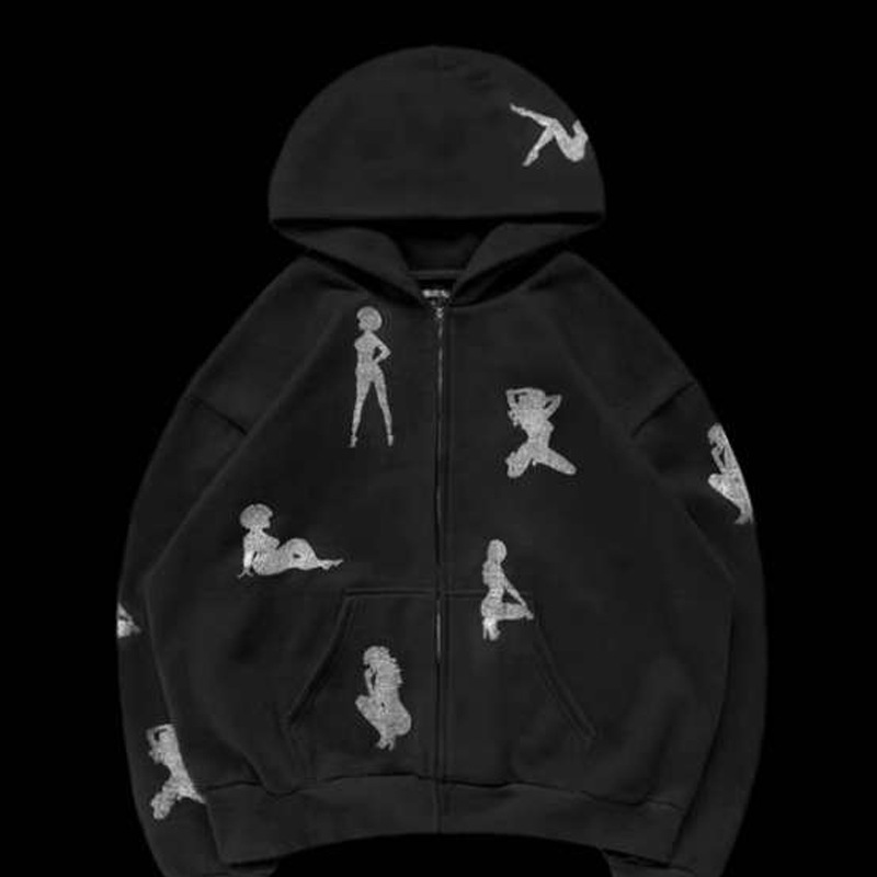 2022 foreign trade cross-border new style European and American ins women's clothing autumn and winter Y2K butterfly print loose hoodie sweatshirt - Image 9