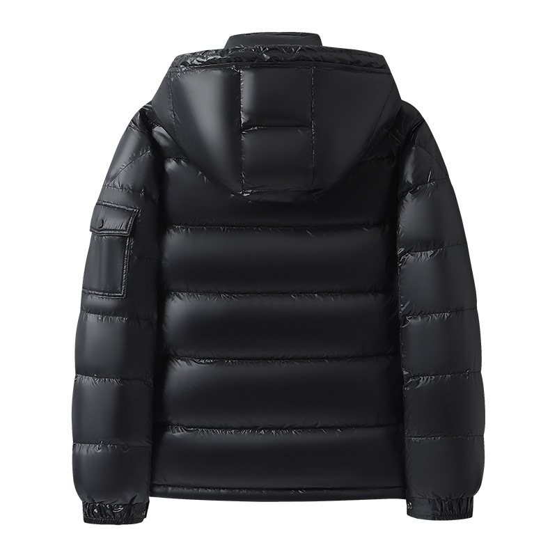 M brand national standard cross-border outdoor workwear, reversible, warm down jacket, men's and women's shiny hooded coat, puffer jacket. - Image 4