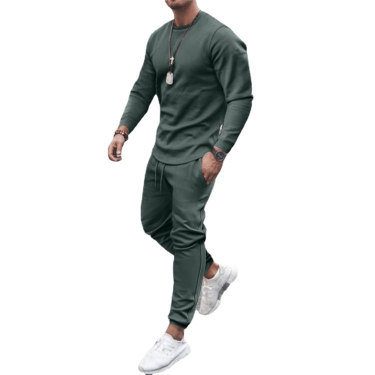 2021 Summer Cross-border European and American Independent Station Long Sleeve Casual Suit Two-piece Men's Trendy Multicolor - Image 5