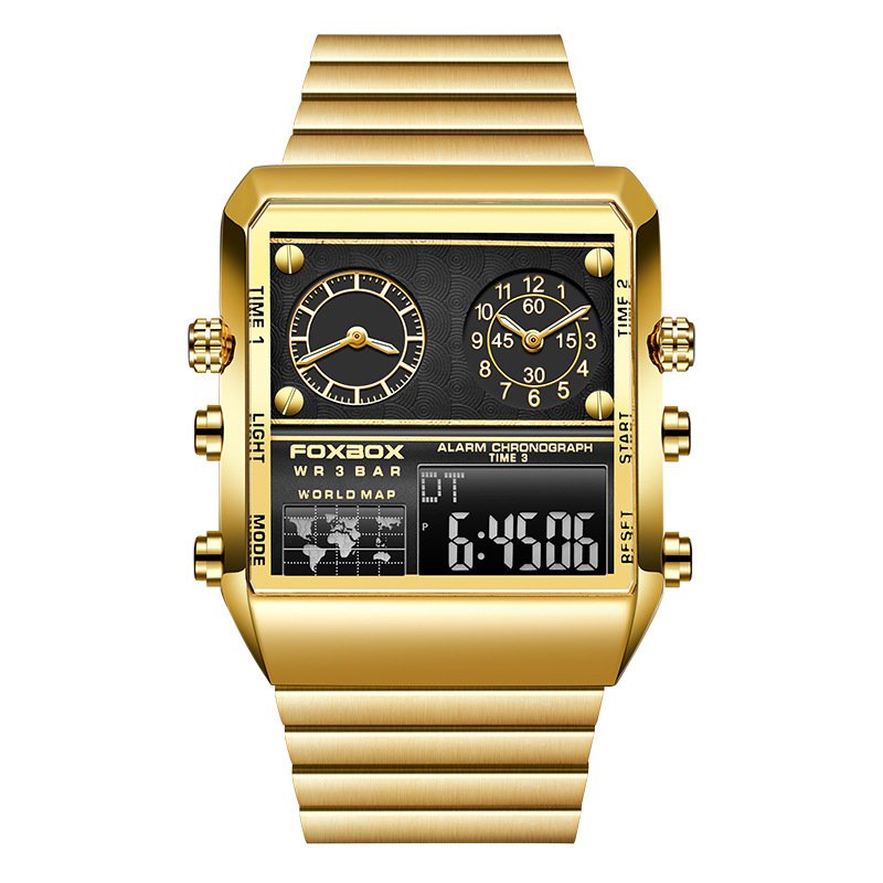 FOXBOX/LIGE cross-border exclusive dual display men's electronic quartz watch multifunctional sports waterproof watch - Image 3