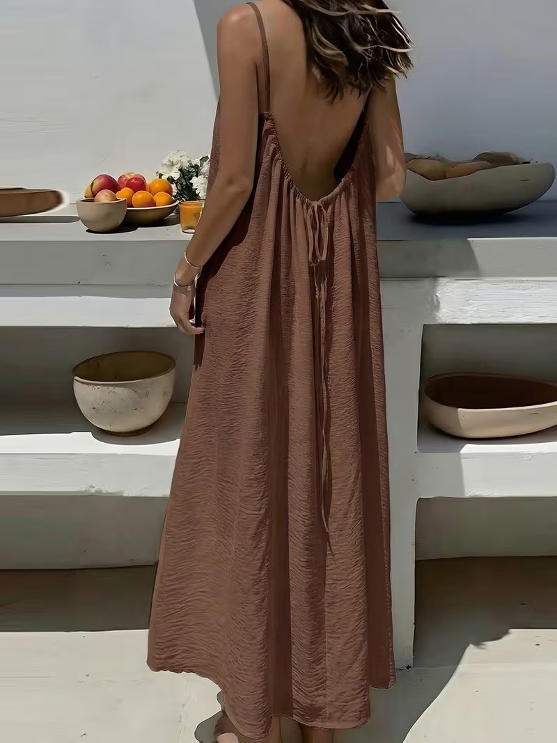2026 New Women's Strappy Backless Loose-fitting Home Wear Dress (Amazon/AliExpress Cross-Border) - Image 13