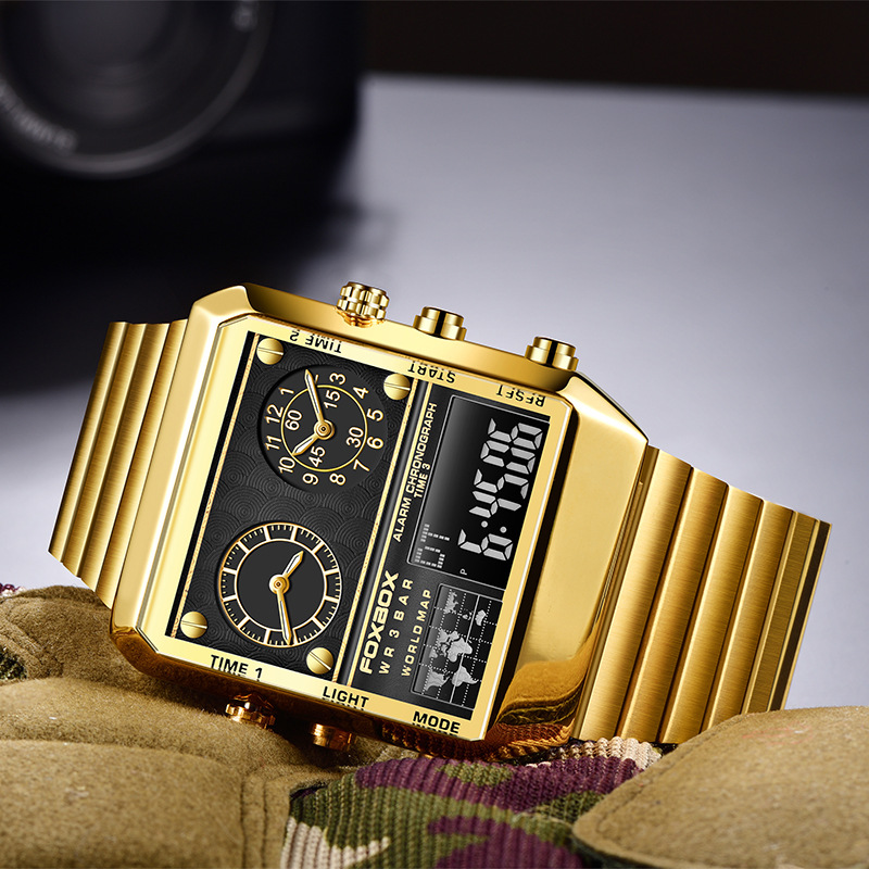 FOXBOX/LIGE cross-border exclusive dual display men's electronic quartz watch multifunctional sports waterproof watch - Image 4