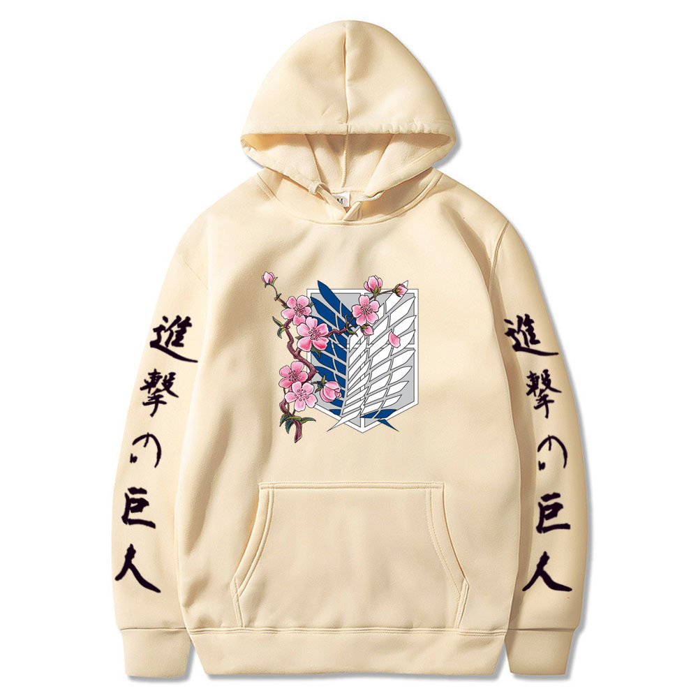 Attack on Titan LOGO hoodie sweatshirt- black letters on sleeves - Image 7