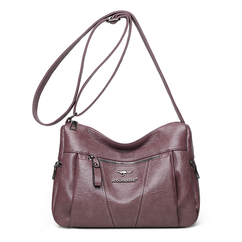 Cross-border women's bag soft leather shoulder bag trendy retro fashion Messenger bag large capacity elegant temperament mother bag - Image 7