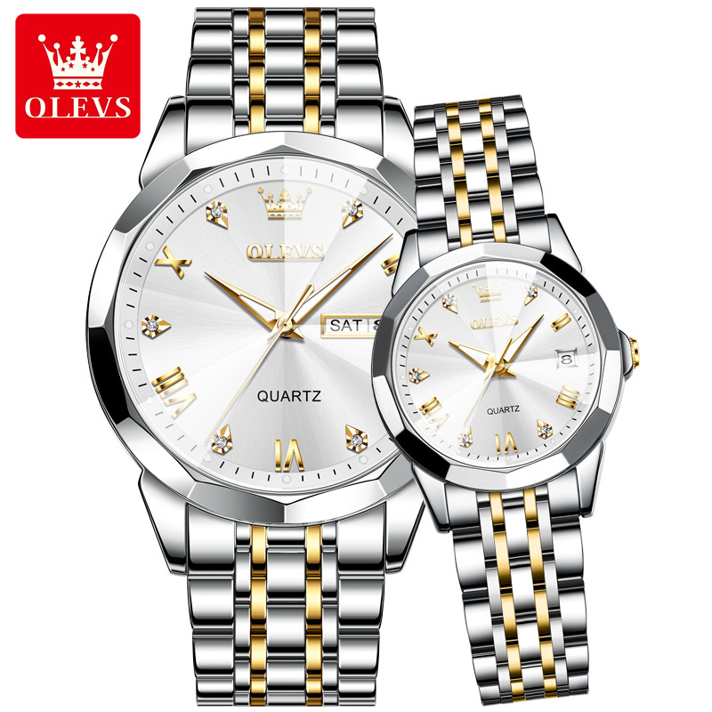 A dropshipping Oris brand watch fashion elegant double calendar waterproof quartz watch couple men and women watches - Image 10