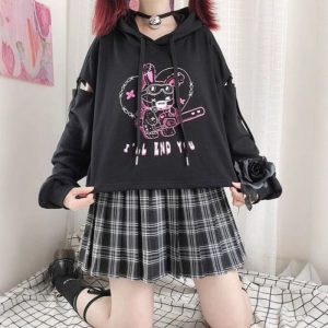 Retro cross-border Japanese Harajuku style street style personality trend Y2K pullover sweatshirt creative letter printing