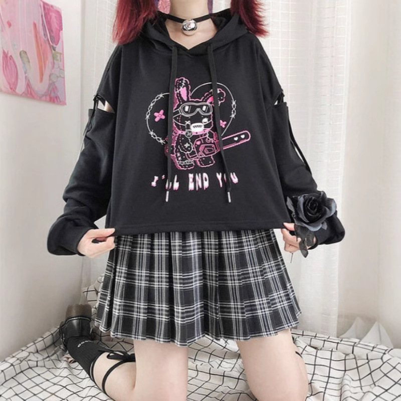 Retro cross-border Japanese Harajuku style street style personality trend Y2K pullover sweatshirt creative letter printing