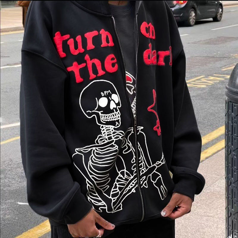 2022 Spot Supply AliExpress Explosive Style Zipper Sweatshirt Long Sleeve Fleece Hoodie Casual Loose Sweatshirt Men and Women - Image 4