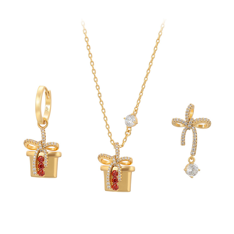 Xuping Fashionable Design Bow Earrings Necklace Jewelry Set - Luxury European and American Cross-border Jewelry - Image 6