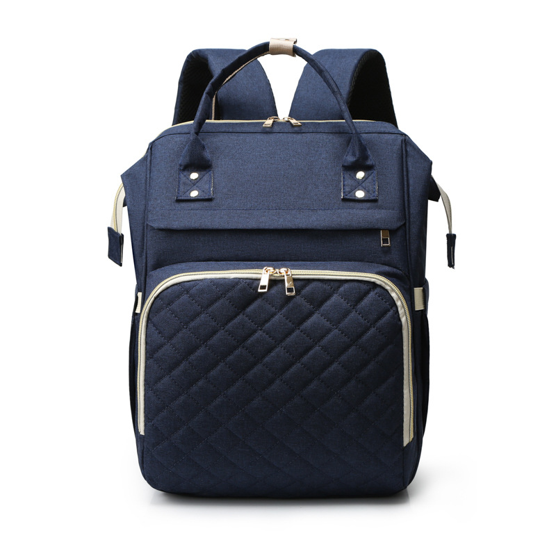 Cross-border classic mommy bag embellished with small coin purse multi-function USB charging mother and baby bag light solid color mommy bag - Image 12