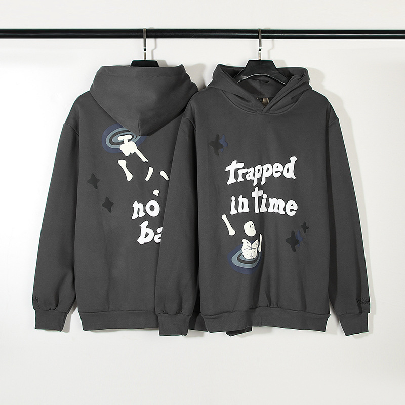 European and American high street Travis hip-hop street time swirl foam graffiti letters hoodie sweater cotton jacket - Image 2