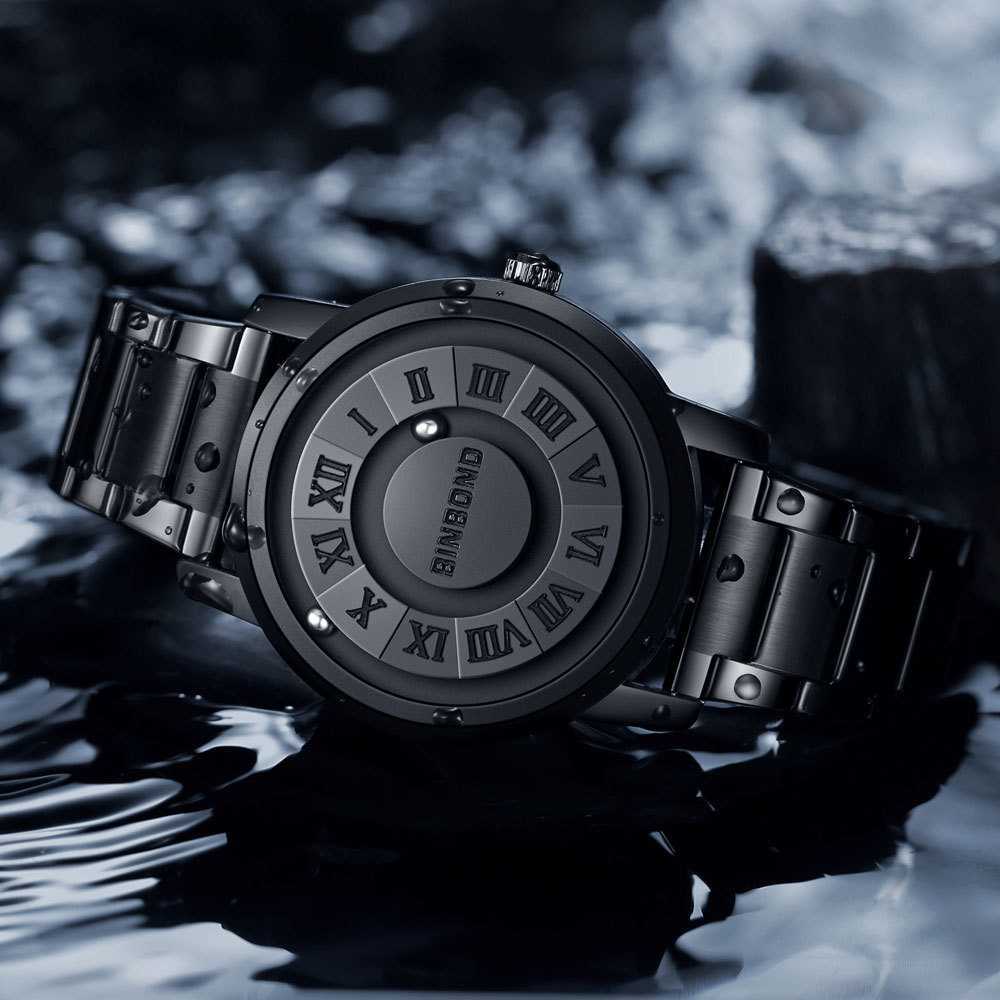 Bingbang American brand black technology watch men's new concept personality creative men's magnetic suspension waterproof men's watch - Image 3