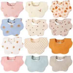 Instagram-worthy newborn bib, baby bib, infant bib, gauze baby drool cloth, type A cotton six-layer crepe fabric.