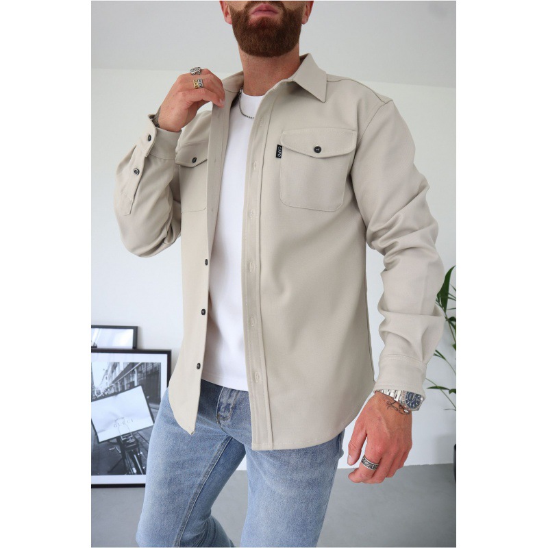 2024 European and American cross-border foreign trade Amazon autumn and winter new European and American men's clothing youth casual men's shirt spot grinding - Image 4