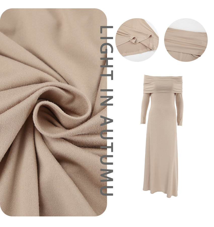 French-style sexy off-shoulder fitted dress, 2024 autumn/winter new style, niche off-shoulder simple evening gown for women. - Image 7