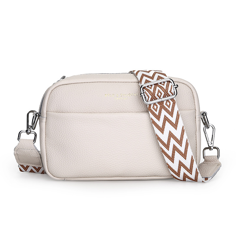 Cross-border genuine leather women's bags wholesale 2023 new trendy fashion simple one-shoulder crossbody bag first layer cowhide small square bag - Image 4
