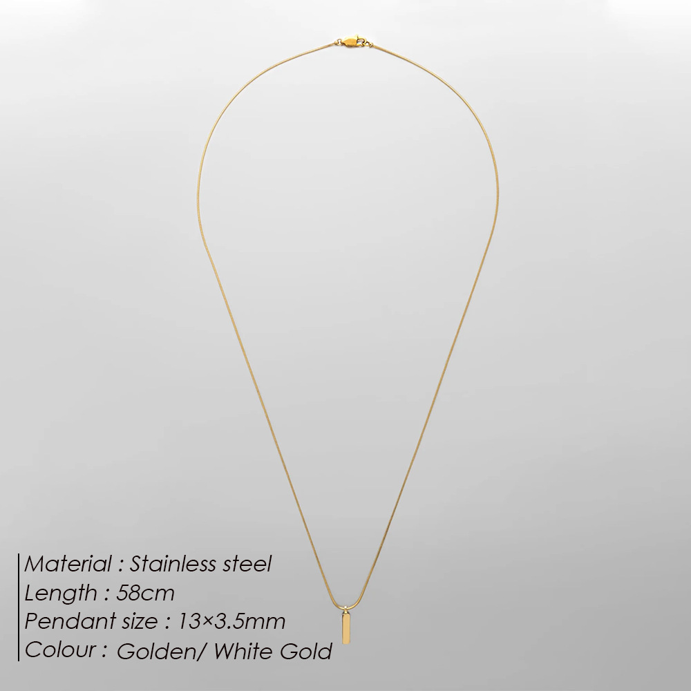 Chihang Jewelry Cross-border Premium Stainless Steel Necklace for Men: Simple Luxury Design, Square Chain, 18K Gold, Titanium Steel - Image 7