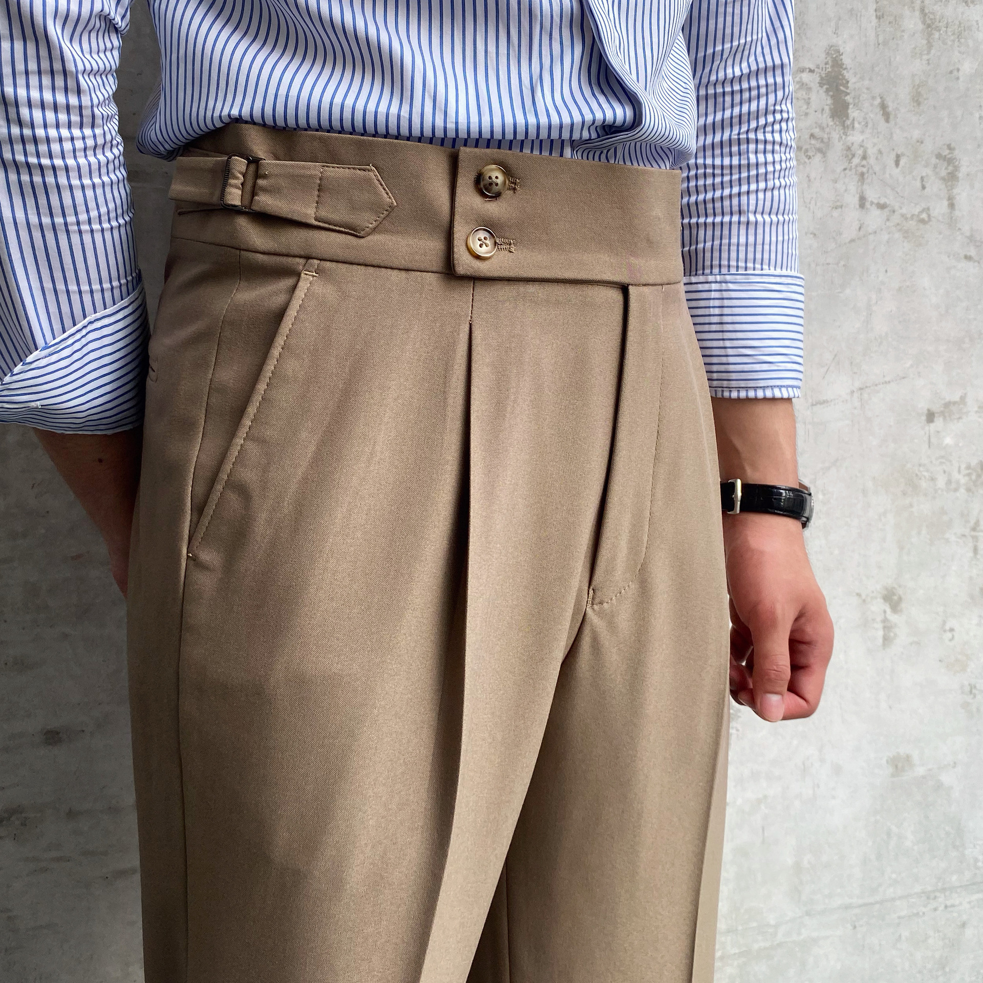 2024 new homemade men's Naples British drape high waist straight pants autumn casual pants trendy trousers - Image 9