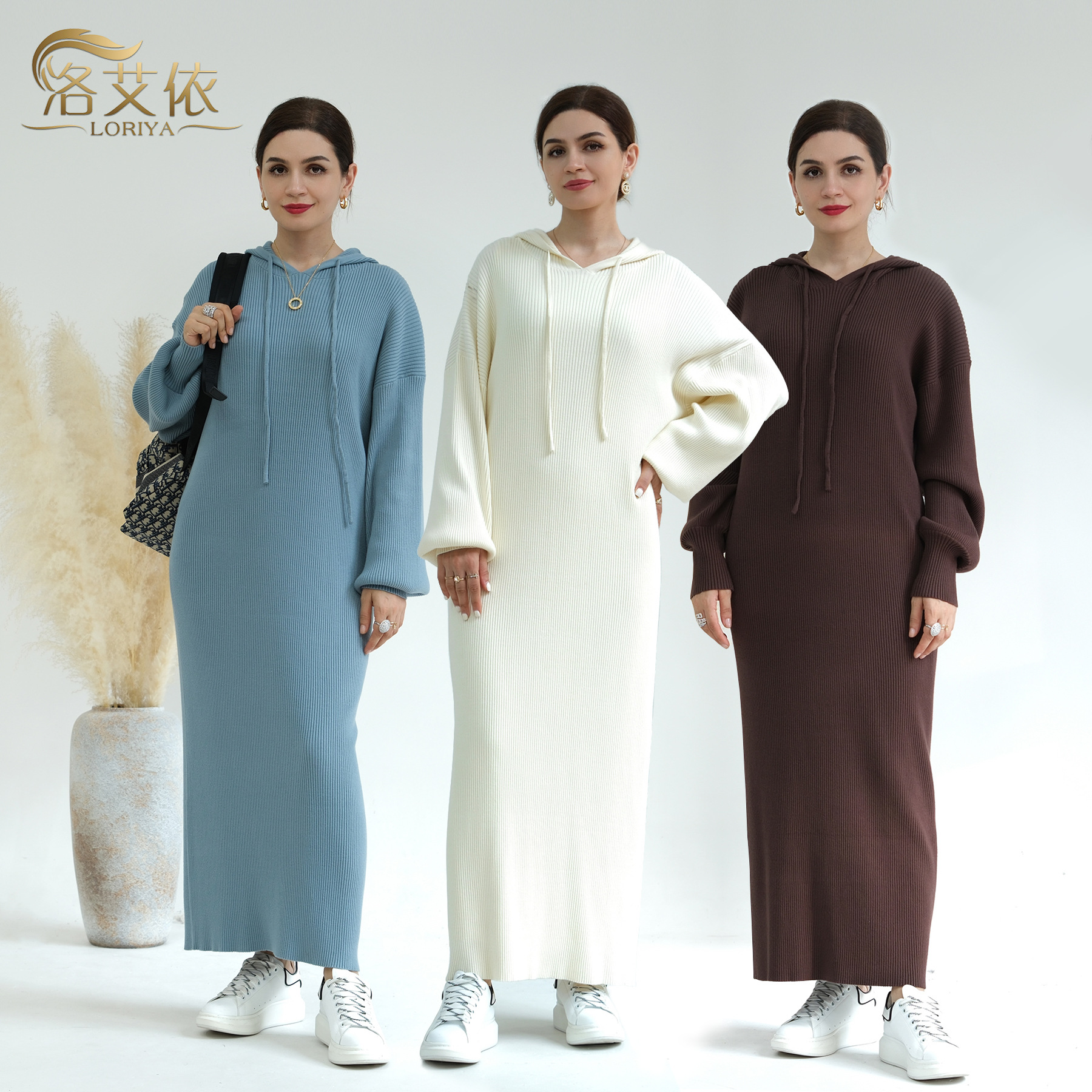Loriya2023 AliExpress Dubai Middle East Autumn and Winter thickened knitted loose sweater dress LR668 - Image 3