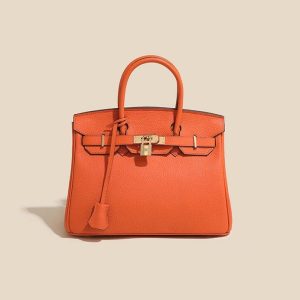 2024 top layer cowhide women's bag high-end platinum bag fashionable temperament genuine leather women's bag classic all-match handbag