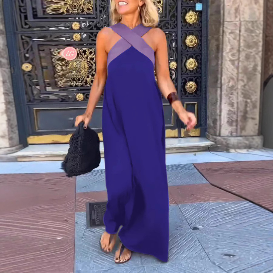 2025 summer new cross-border women's clothing Amazon AliExpress foreign trade long skirt cross sexy back dress - Image 3