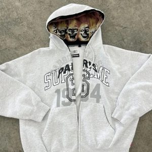2024 New Style Zipper Cardigan, Cross-border 1994 English Print, Trendy Boy Hoodie Wholesale
