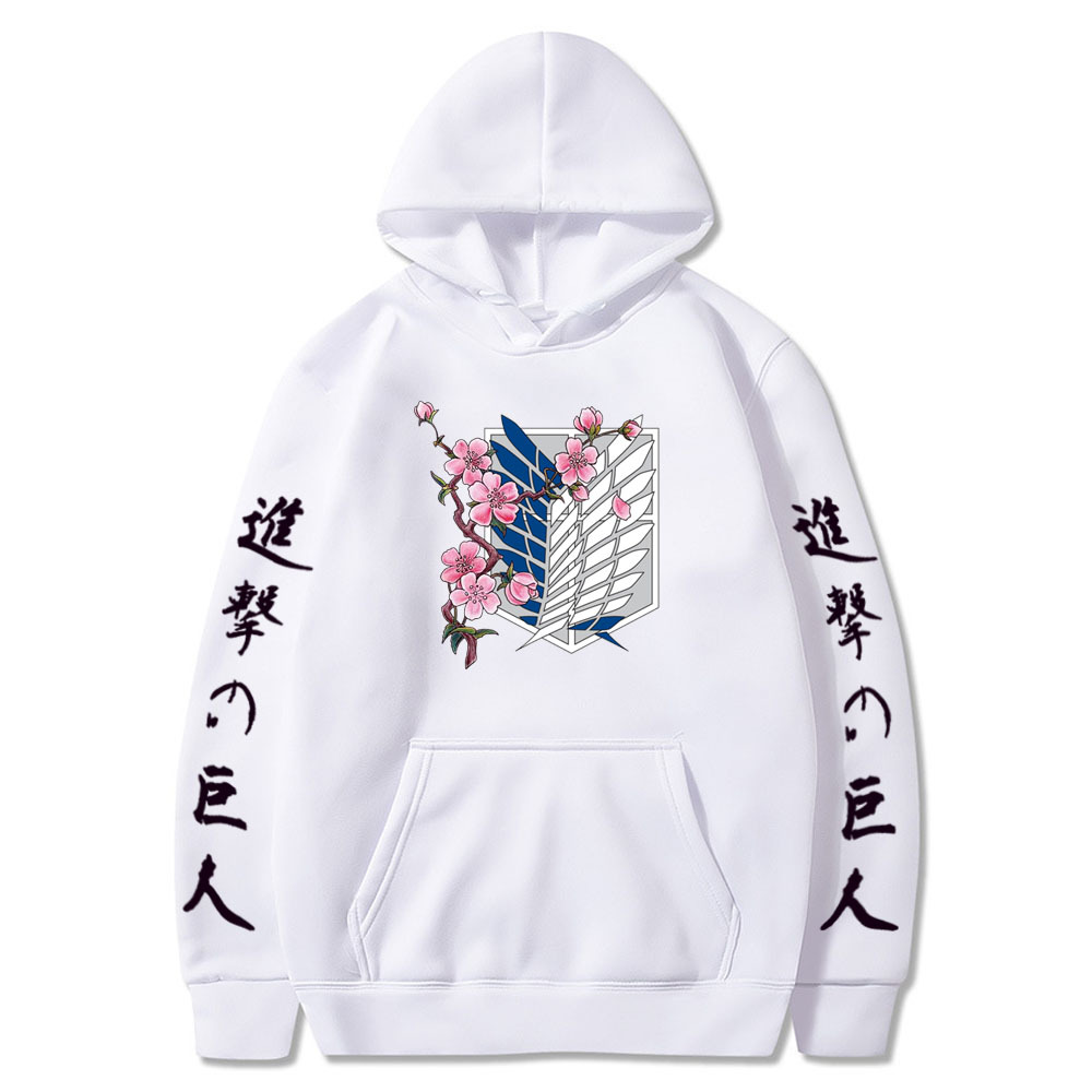 Attack on Titan LOGO hoodie sweatshirt- black letters on sleeves - Image 17