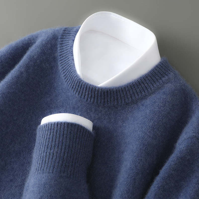 Men's high-neck, thick, loose-fitting pullover sweater/knitwear base layer. - Image 22