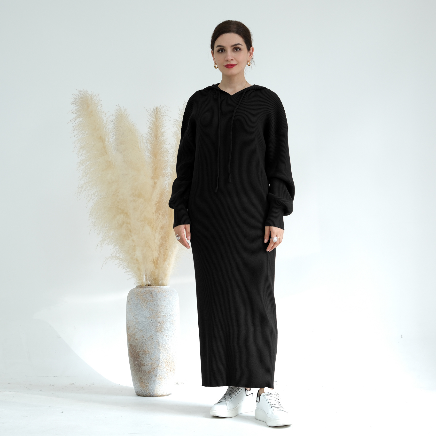 Loriya2023 AliExpress Dubai Middle East Autumn and Winter thickened knitted loose sweater dress LR668 - Image 2