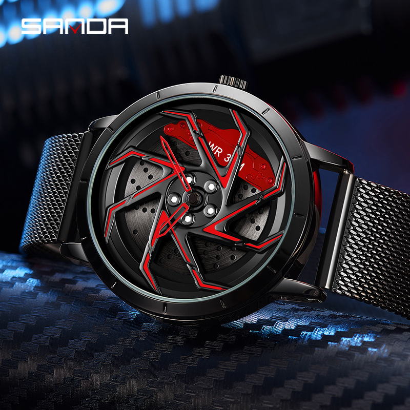 Sanda new 1088 mesh strap youth personality fashion trend waterproof student male quartz watch factory wholesale - Image 3